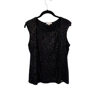 Calvin Klein Black Sequin Blouse